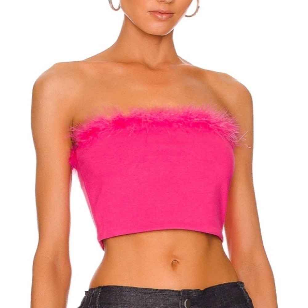 ❤️Superdown Olivia Strapless Top in Pink Size S